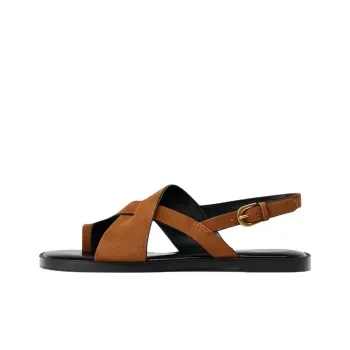 ZARA One Strap Sandals 1cm Women's Brown