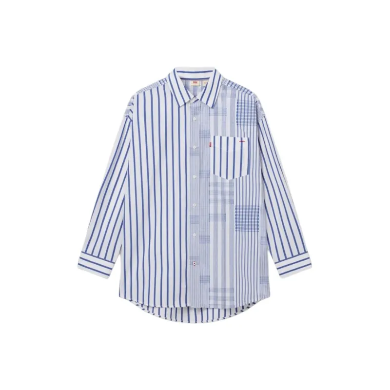 Levis Shirts Men Blue White-0