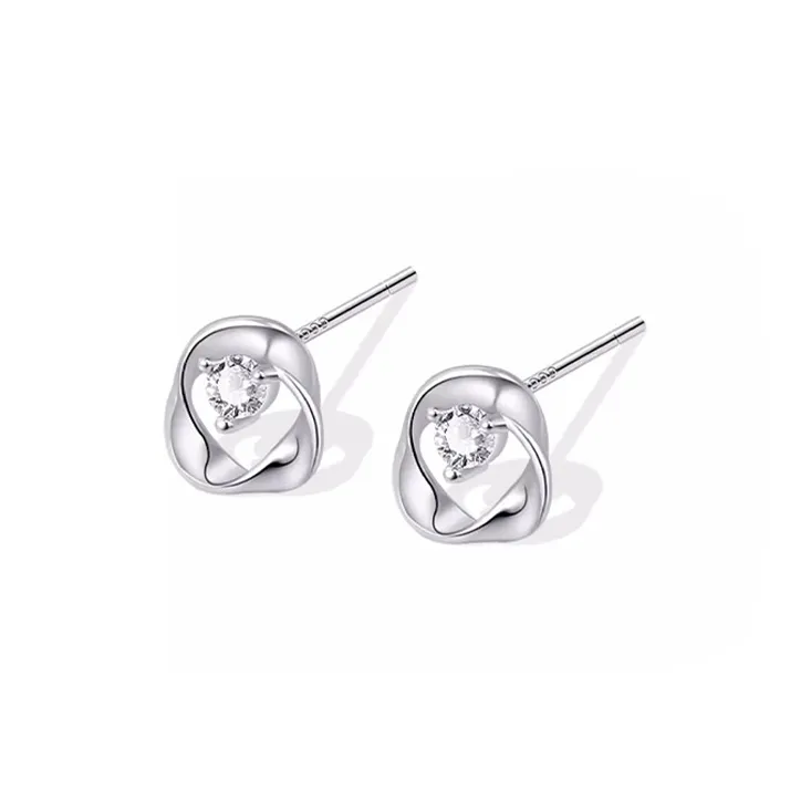 KiNGZiT 999 Fine Silver Stud Earrings Women's-0