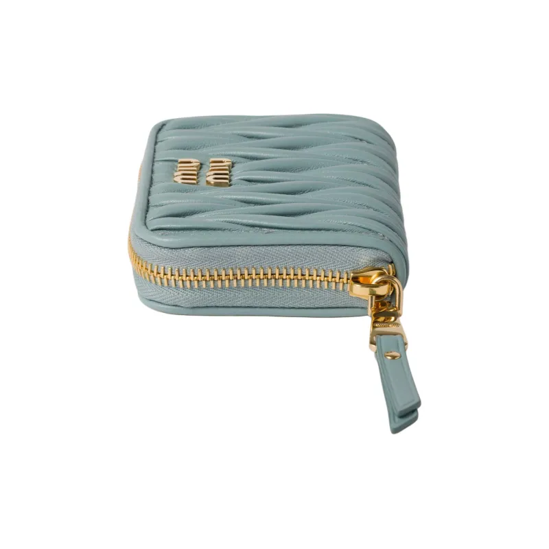 MIU MIU Sheepskin Coin Purse Unisex Light Green-3