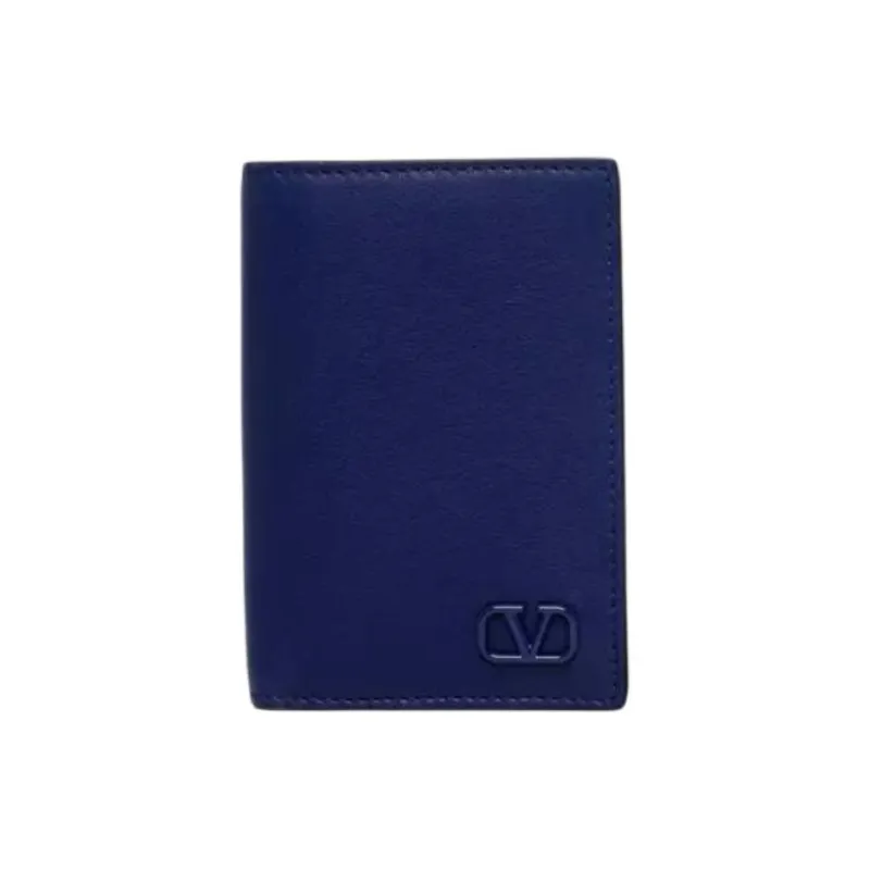 Valentino Vlogo Calfskin Wallet Men's Blue-0