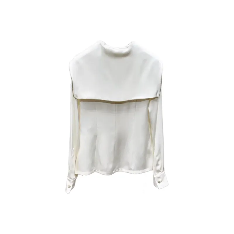 CHANEL 18A Premium Handmade Hamburger Collection Shirt Women's White-1