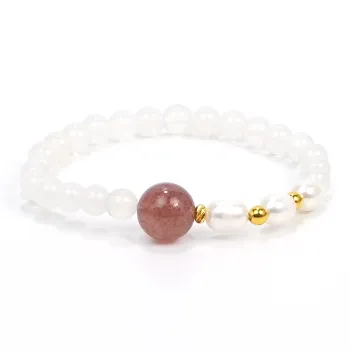 Cloudy Sky Natural Chalcedony Bracelets Women's