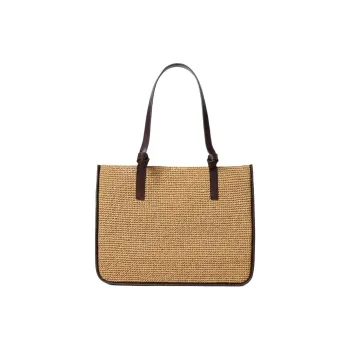 Loeffler Randall Kraft Paper With Raffia Texture Tote Bag, Shopping Bag, Shoulder Bag Women's Brown