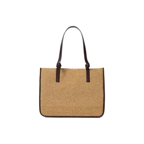 Loeffler Randall Kraft Paper With Raffia Texture Tote Bag, Shopping Bag, Shoulder Bag Women's Brown