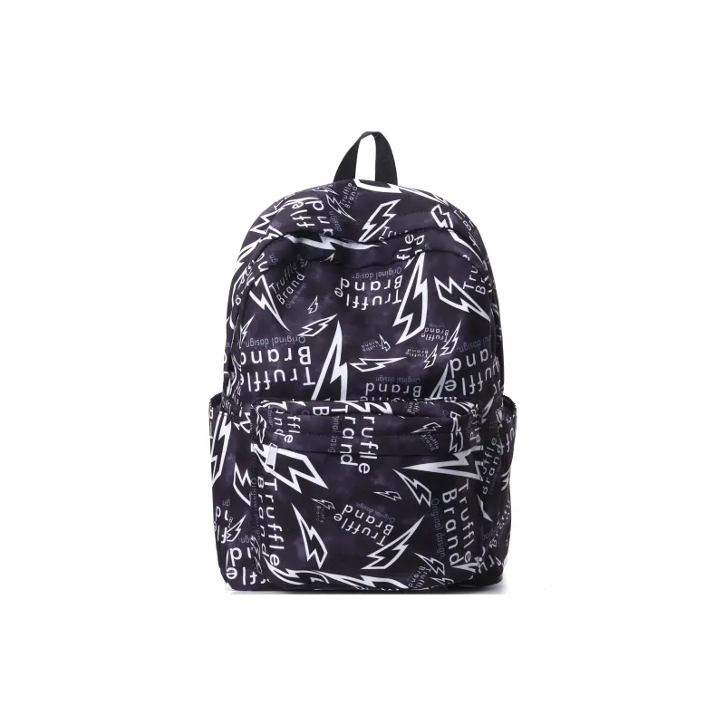 SEVENMOONS Nylon Backpack Unisex White/Gray/Black-6