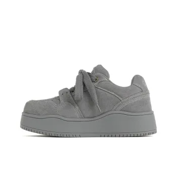 WANDER AROUND Anti Slip Wear Resistant Low Top Skateboard Shoes Unisex Gray