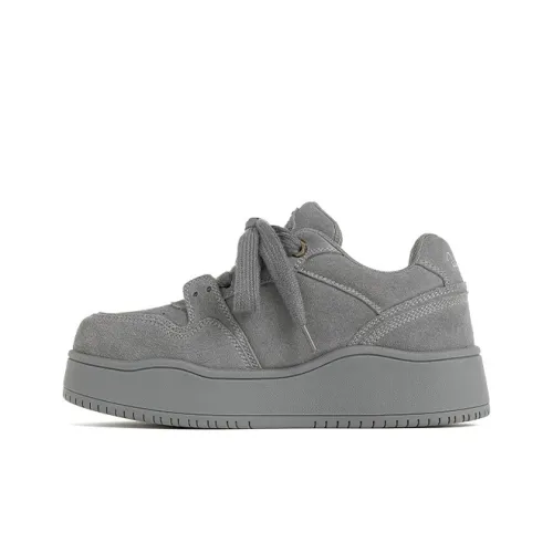 WANDER AROUND Anti Slip Wear Resistant Low Top Skateboard Shoes Unisex Gray