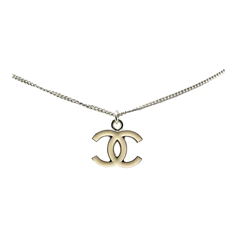 CHANEL 2005 Cc Enamel Pendant Necklace Costume Necklace-1