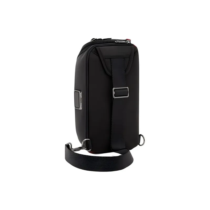 TUMI Polyamide Shoulder Bag, Crossbody Bag Men's Black & Red-4