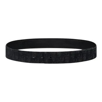 DIOR Cow Leather Cotton Acrylic Polyester Leather Belts Unisex Black 3.5CM