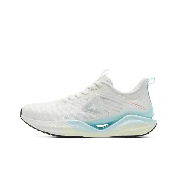 PEAK Lightweight Rebound Anti Rollover Low Top Running Shoes Women's Ivory Blue