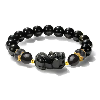 Teddy Bear Collection Obsidian Bracelets Unisex
