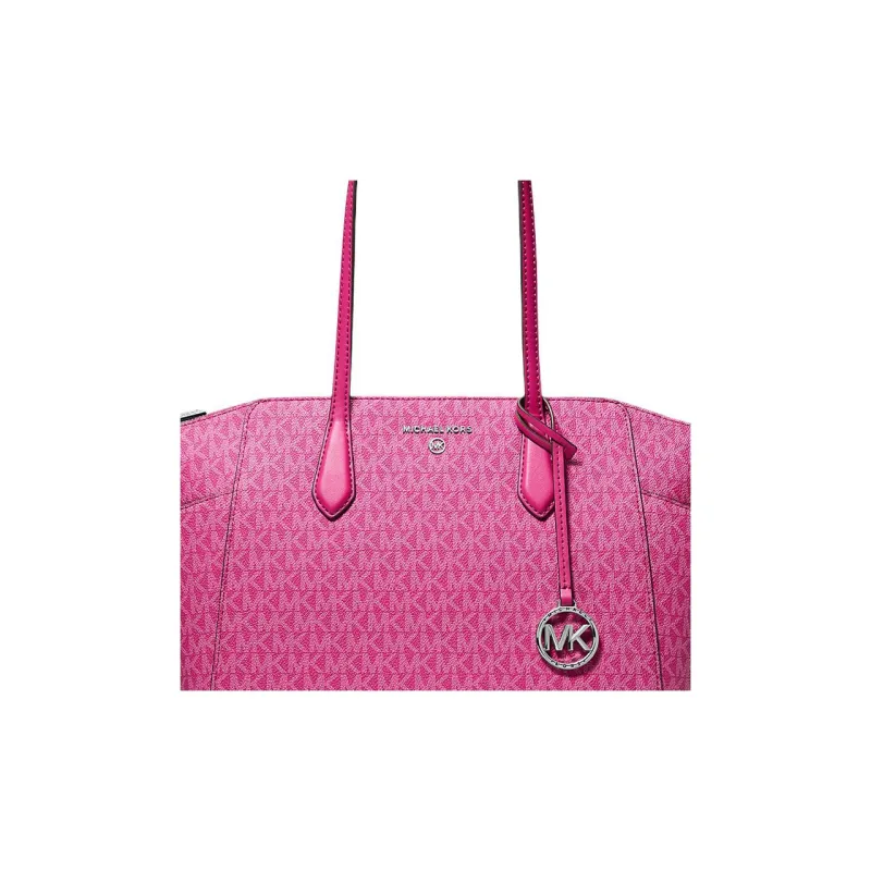 MICHAEL KORS MARILYN Coated Canvas Tote Bag Shopping Bag Handbag Shoulder Bag Medium Size Women's Rose Red-2