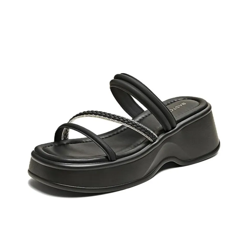BASTO PU Polyurethane Cut Out Slide Slippers Women's-5