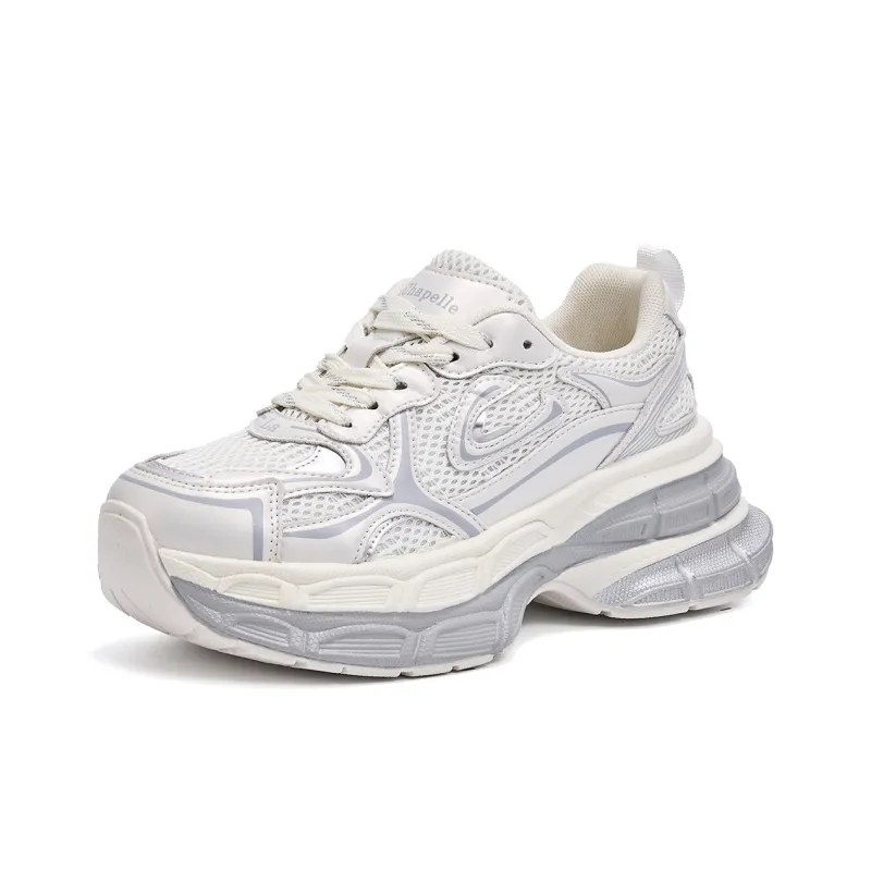 La Chapelle Cushioning, Slip Resistant, And Abrasion Resistant Low Top Chunky Sneakers Women's Apricot-1