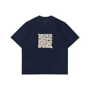 MYSAMESAME Summer T Shirt Loose Fit Unisex Navy Blue In Stock