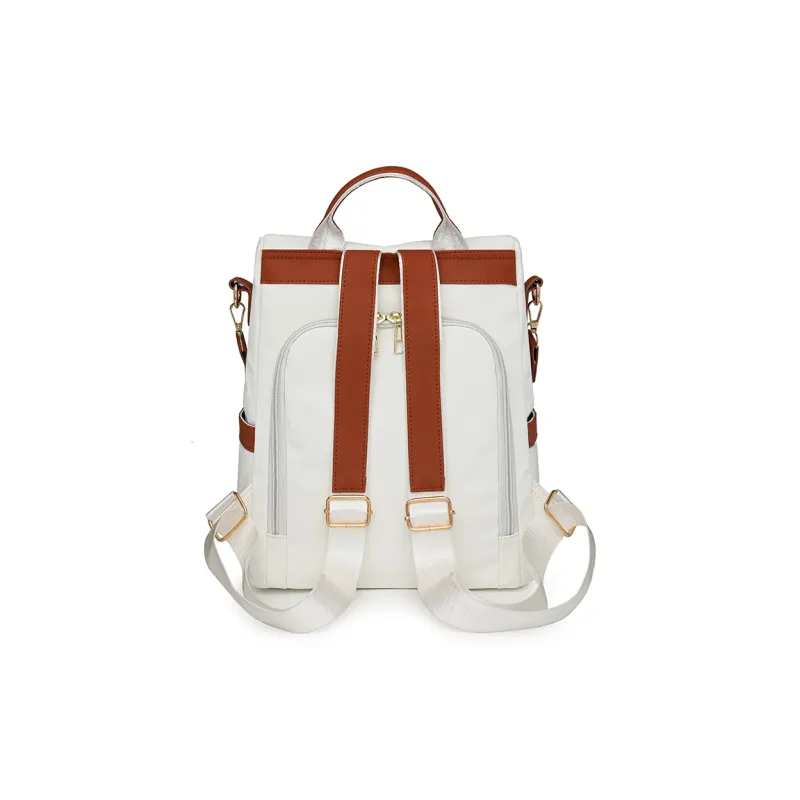 Single Warehouse PU Backpack Regular Unisex Black & White/Black & Brown/Caramel/Blue/Red/Pink-36