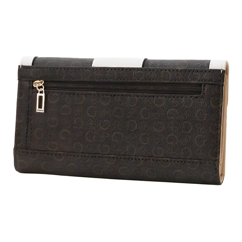 GUESS Polyvinyl Chloride Clutches Wallets Women's Brown-1