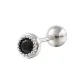 Round Black Zircon Stud Earrings, 1 Pack Eh-1780.ebJ