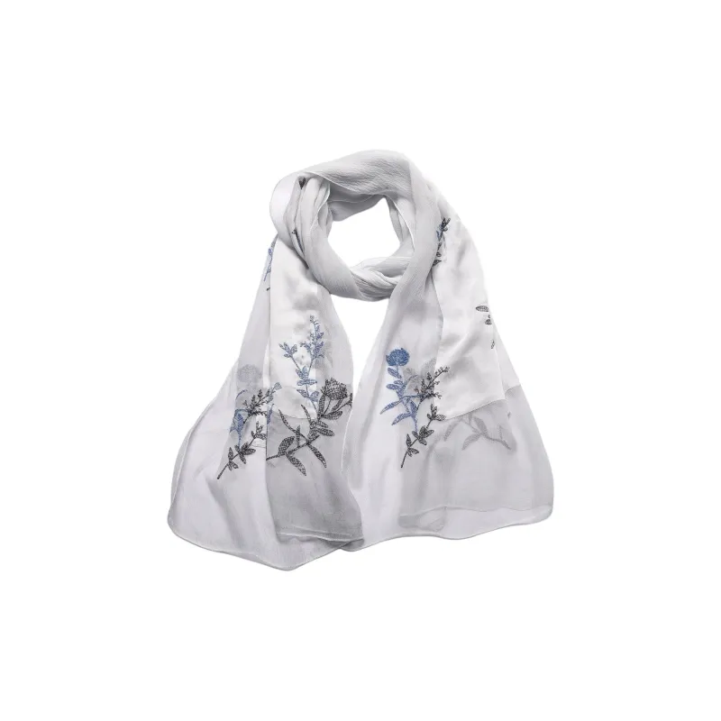 Red Bean Mulberry Silk Scarves Women's-0