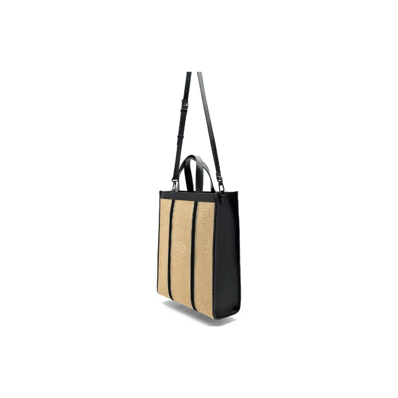 PEDRO Icon Series Synthetic Leather Tote One Shoulder Handbag Tubas Men's Black/Sand-11
