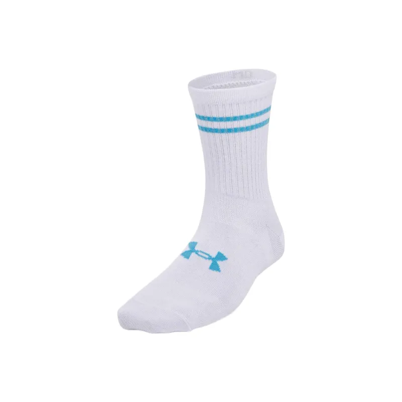 Under Armour Mid Calf Socks Women's 3 Pack White 102-1