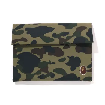 A BATHING APE Fabric Laptop Bag Men's Green/Yellow
