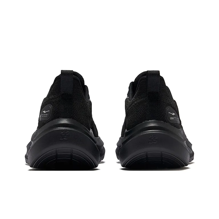 Erke Chase Wind 3.0 Cushioning Rebound Breathable Low Top Casual City Commute Sprint Running Shoes Men's Jet Black-3