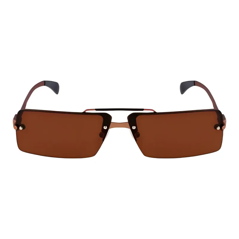 FERRAGAMO Acetate Metal Aviator Sunglasses Men's Brown-1