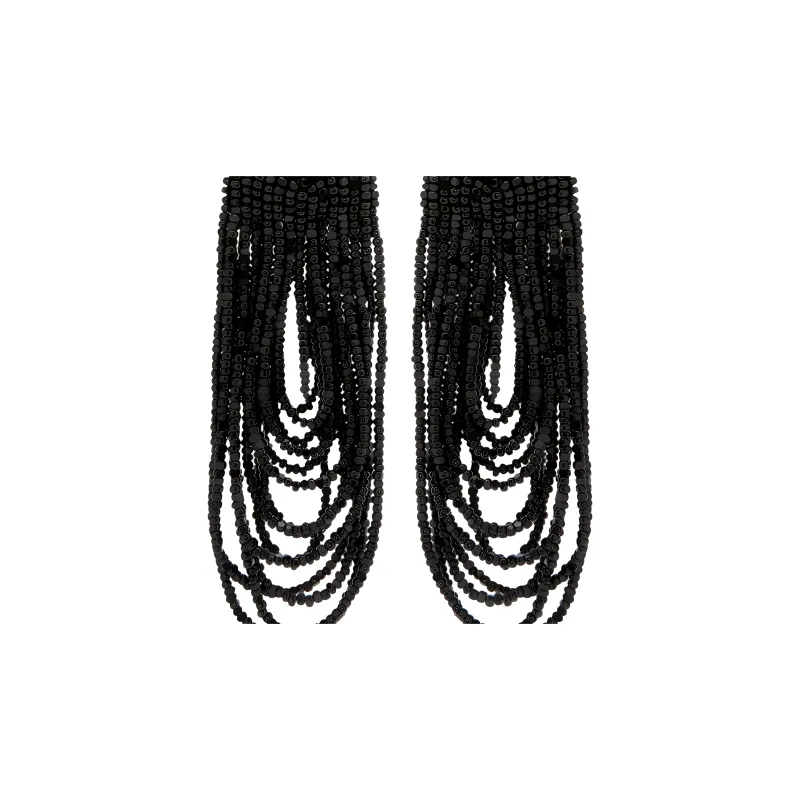 Oscar De La Renta Beaded Curtain Earrings-1