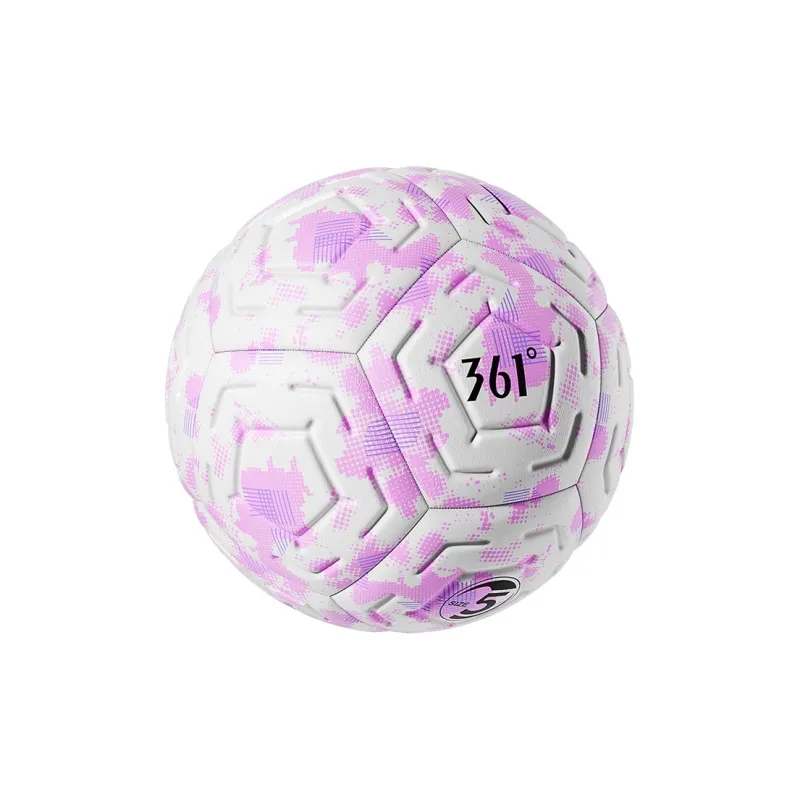 361° Size 4 5 Size Soccer PVC Machine Stitched Soccer Ball Unisex Pink-2