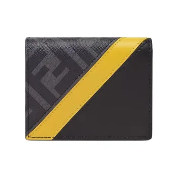 FENDI Cotton Trifold Wallet Regular Men's Black