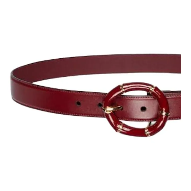 GUCCI Leather Belts Women's Red Width 3CM-1