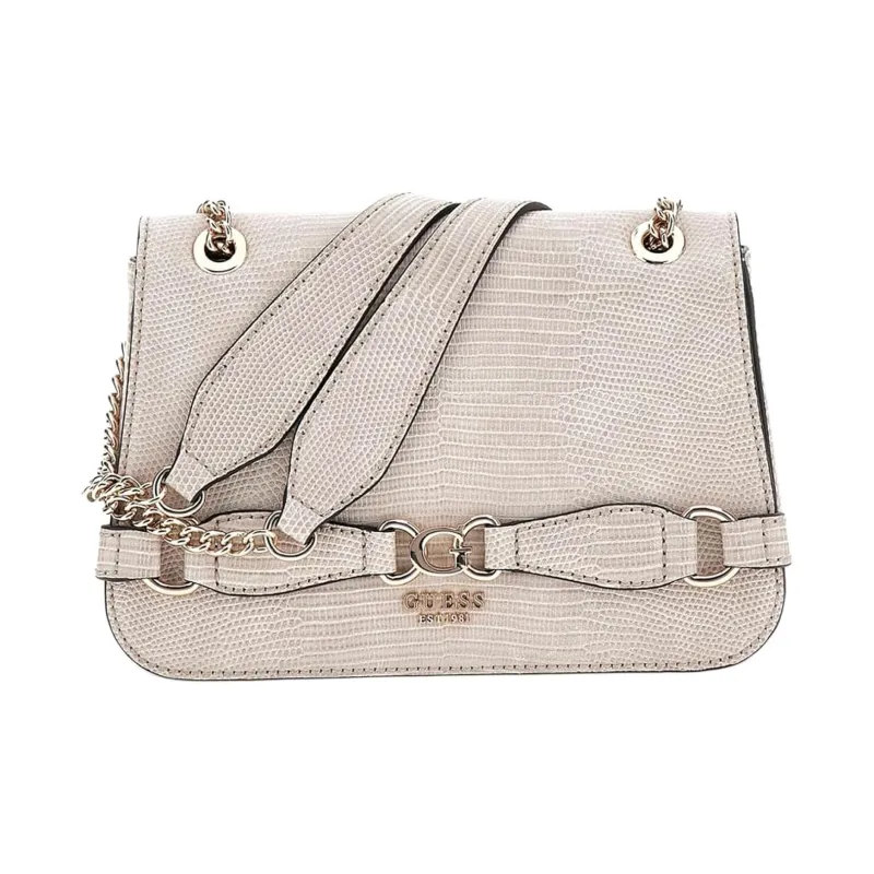 GUESS Imitation Lizard Embossed Leather Crossbody Bag Shoulder Bag Women's Beige-1