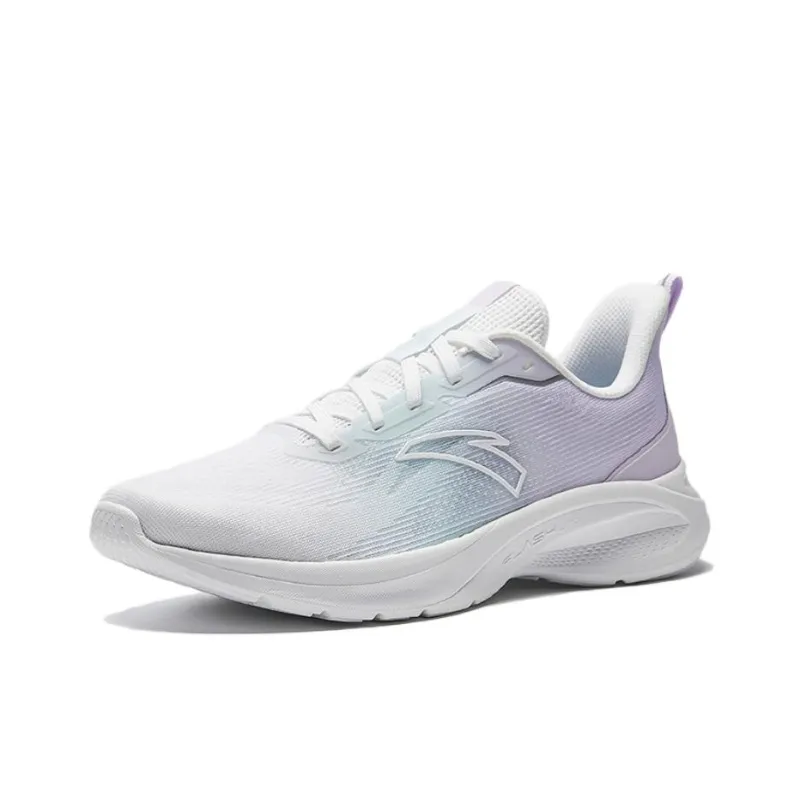 Anta Light Breeze Anti Slip Wear Resistant Low Top Casual Running Shoes Women's Purple White-1