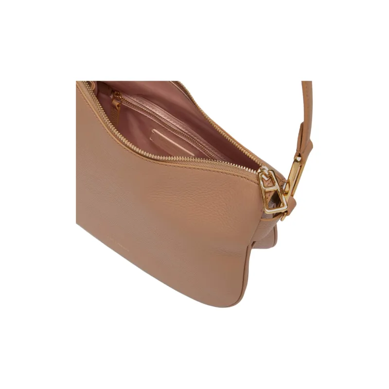 COCCINELLE Grained Leather Crossbody Bag Shoulder Bag Small Size Women's Brown-3