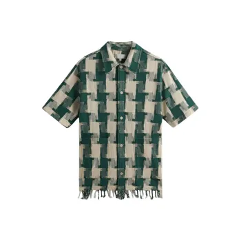 KITH Jumbo Houndstooth Boxy Collared Overshirt