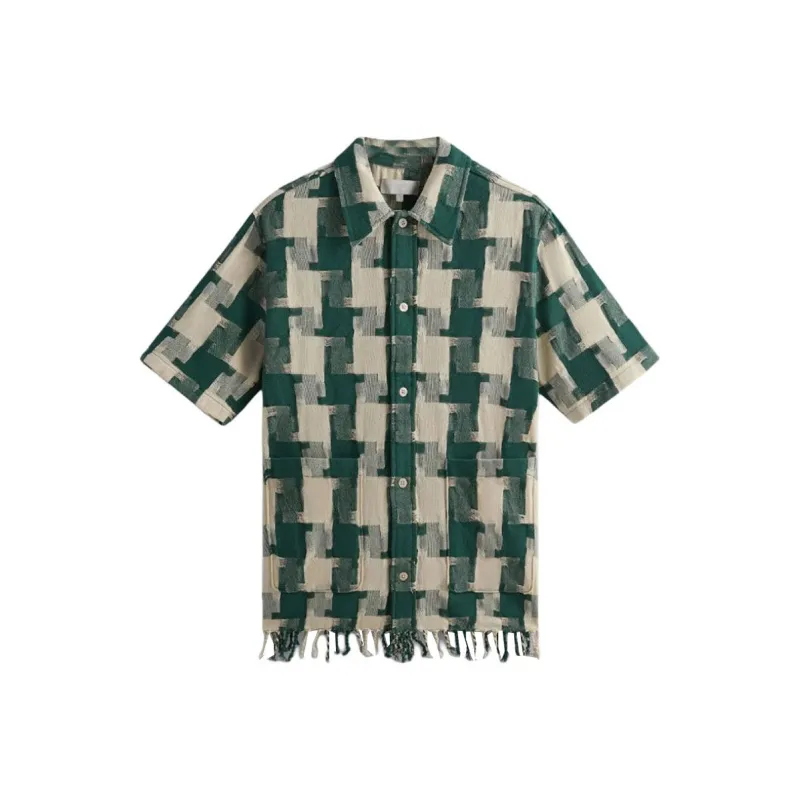 KITH Jumbo Houndstooth Boxy Collared Overshirt-0