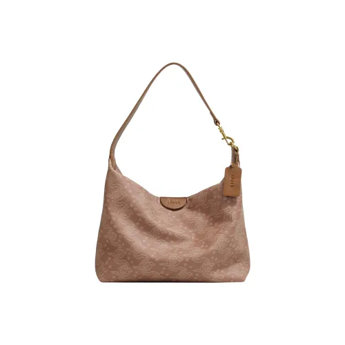 LOSEA PU Shoulder Bag Medium Size Women's Tea Brown Fuzz