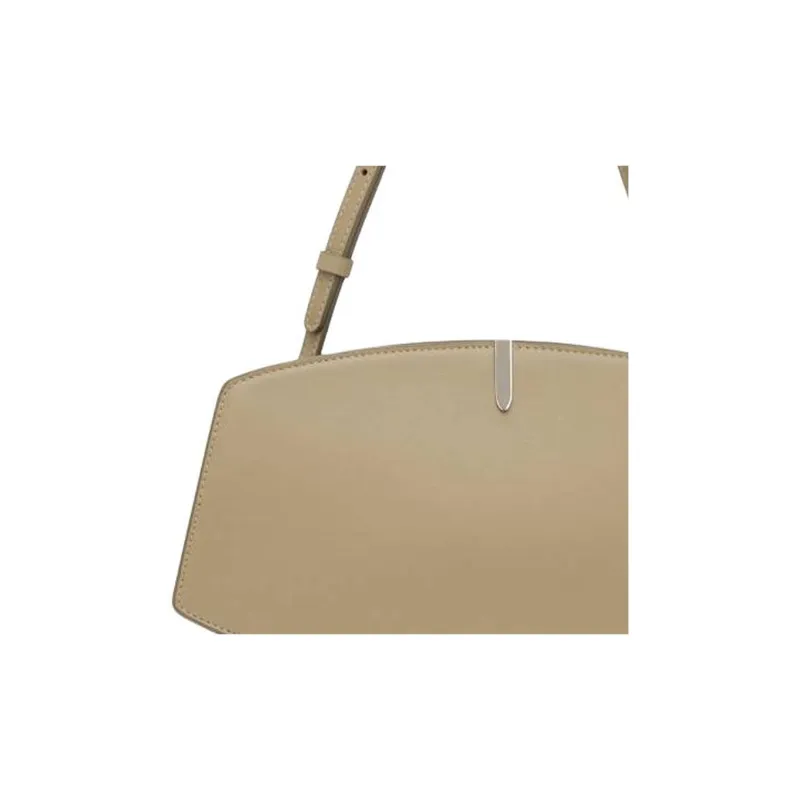 SAVETTE Matte Calfskin Shoulder Bag Women's Beige-3