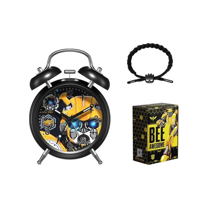 Zgo QINGCANG BIANXINGJINGANGLIANMING Sweeping Seconds Movement Iron Alarm Clock Unisex Yellow-4