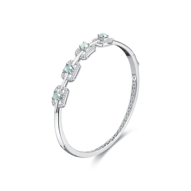 Lao Feng Xiang Glutinous Jade Bangles Women's-0