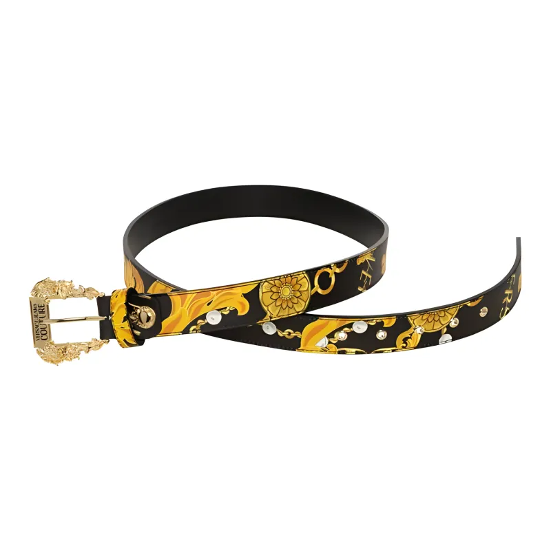 VERSACE JEANS COUTURE Baroque Pattern Printed Buckle Belt-3