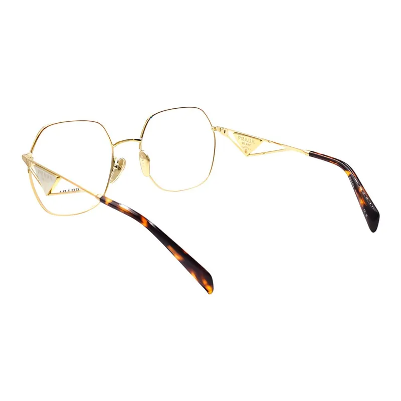 PRADA Alloy Irregular Shape Eyeglass Frames Women's Gold-2
