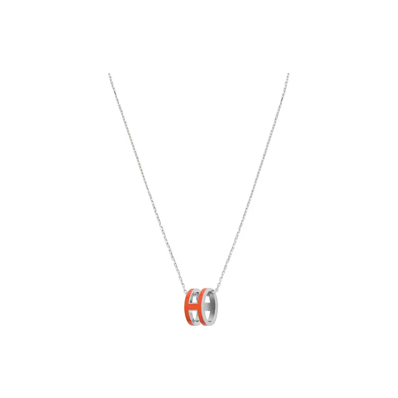 HERMES POP H Collection Metal Necklaces Women's Silver Chain-1