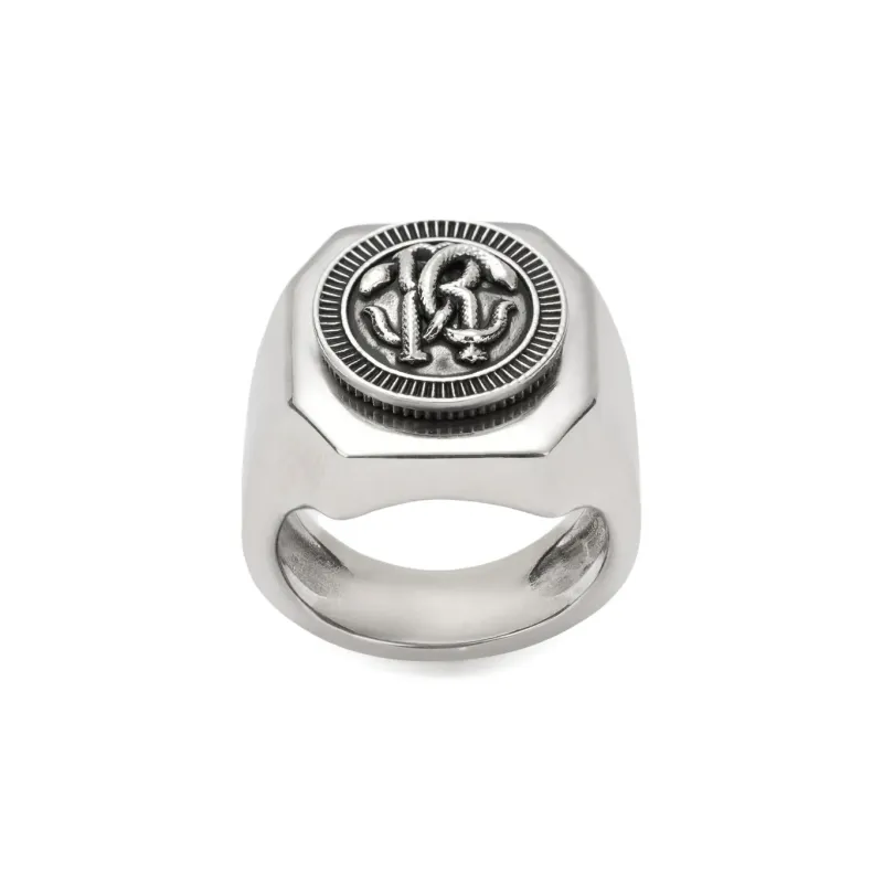 Roberto Cavalli Embossed Signet Ring-1