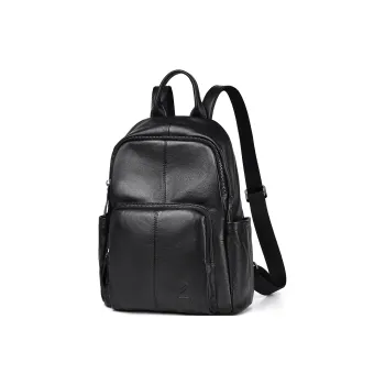 Ceion Keust Top Grain Cow Leather Backpack Women's Black