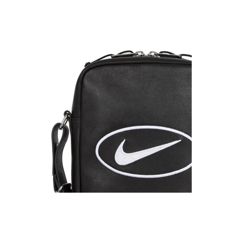 Supreme Nike Collaboration Buffalo Leather Shoulder Bag, Crossbody Bag Unisex Black-3