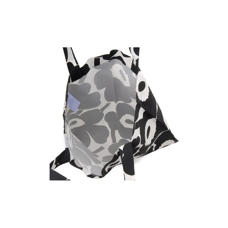Marimekko Cotton Handbag, Shoulder Bag Women's Black & White-2
